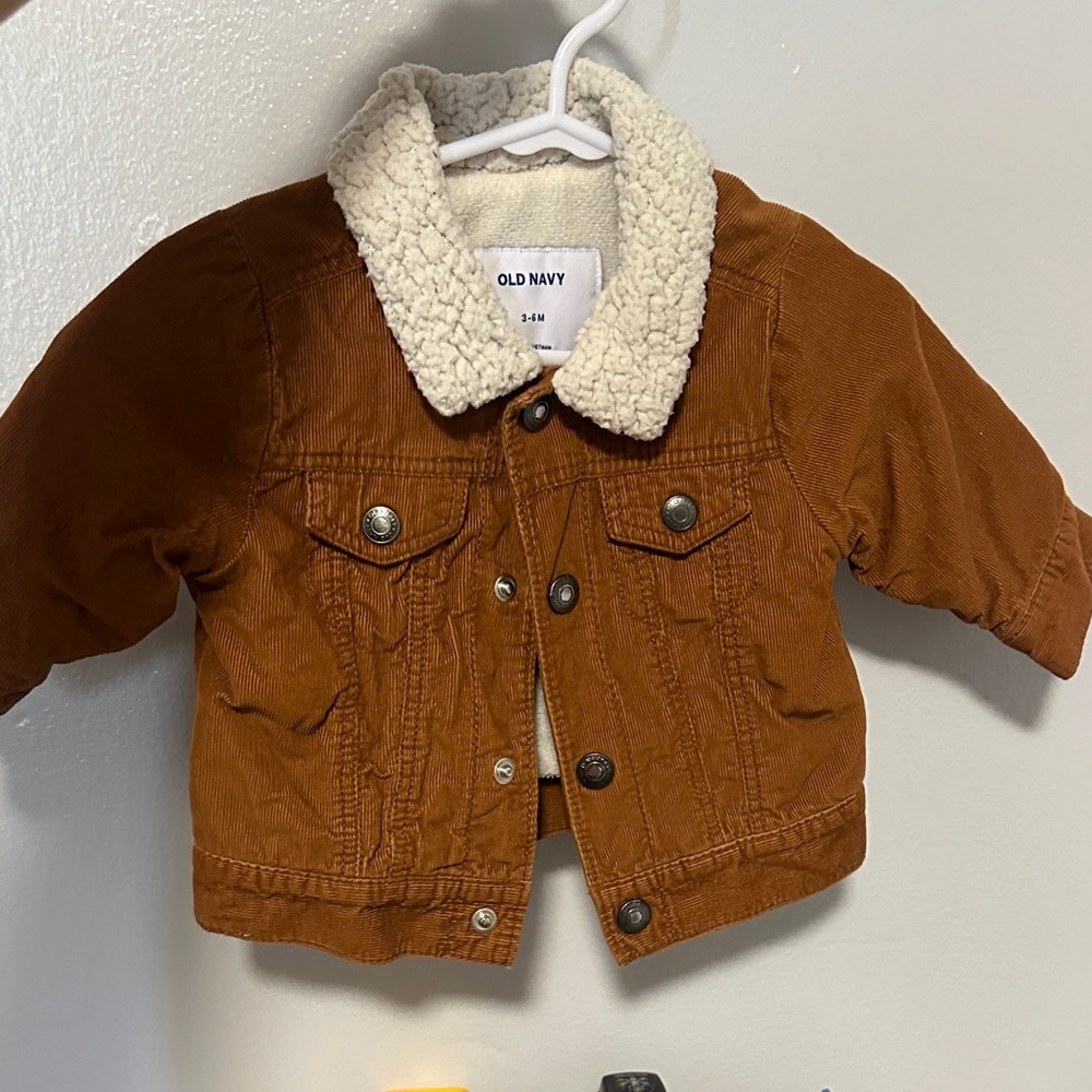 Old Navy Tan Jean Jacket with Sherpa Collar